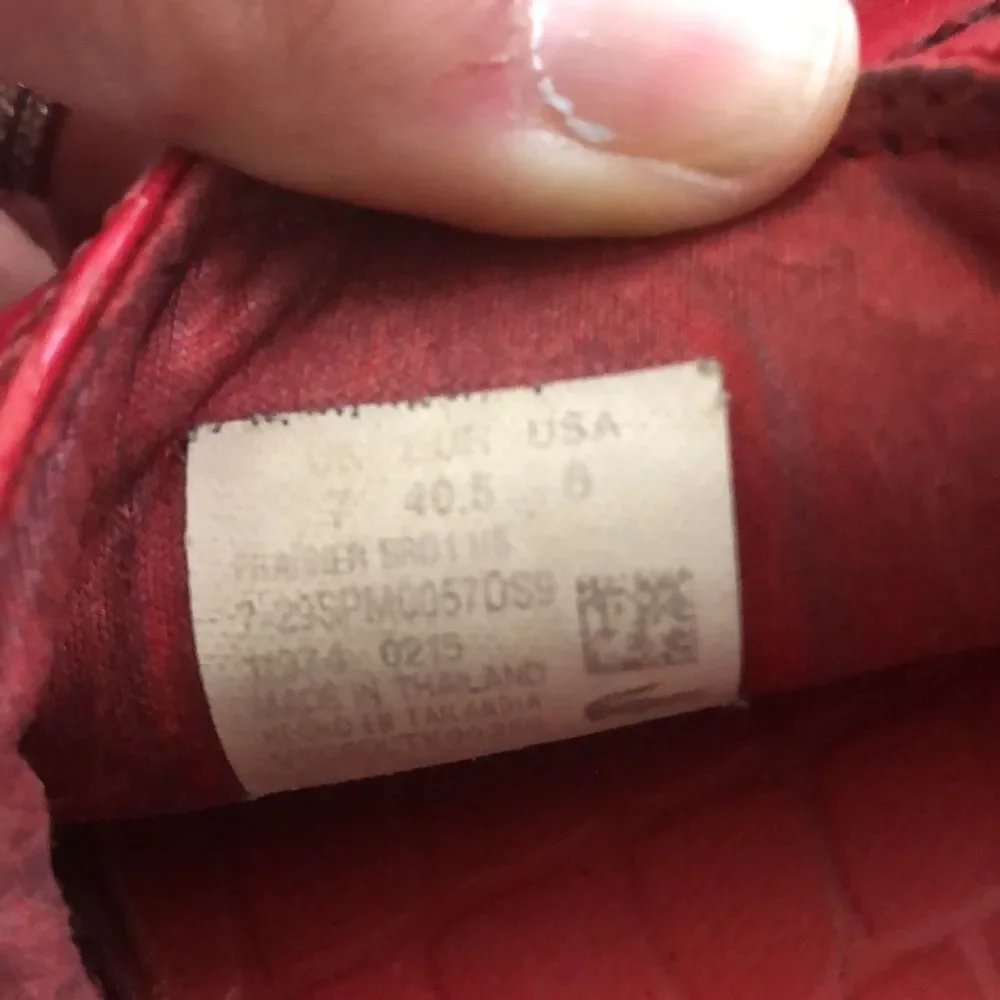 Men’s Red Lacoste slides size 8